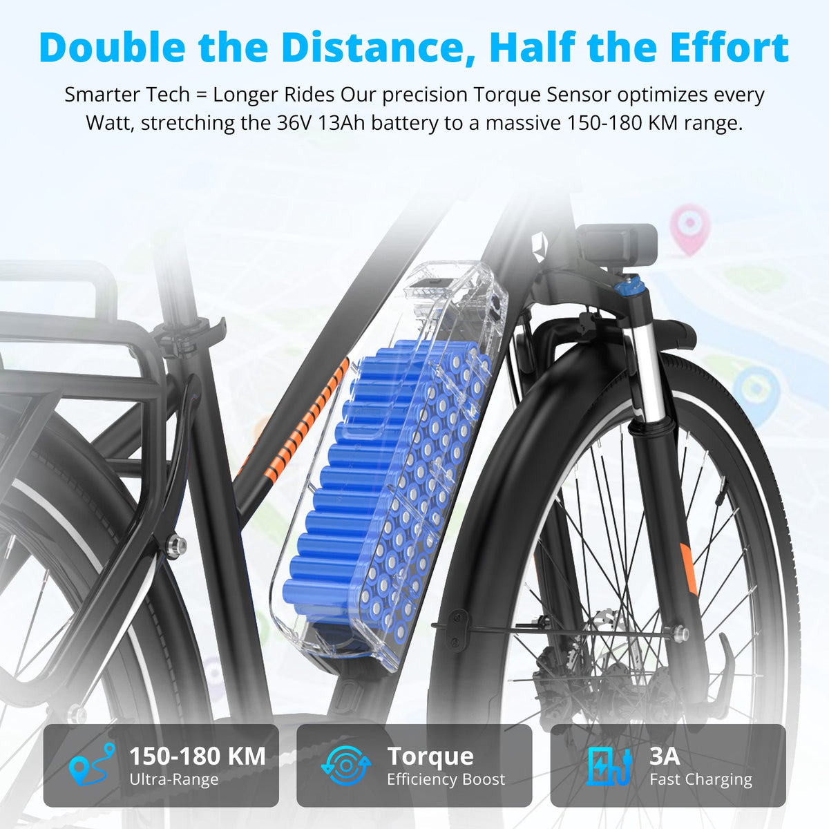 HITWAY BK-U1 Mid-Drive Electric Bike up to 180km