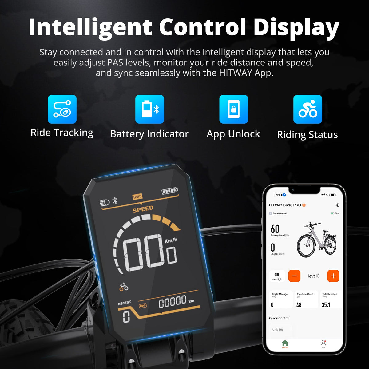 HITWAY BK18 Pro – detalii bicicletă electrică