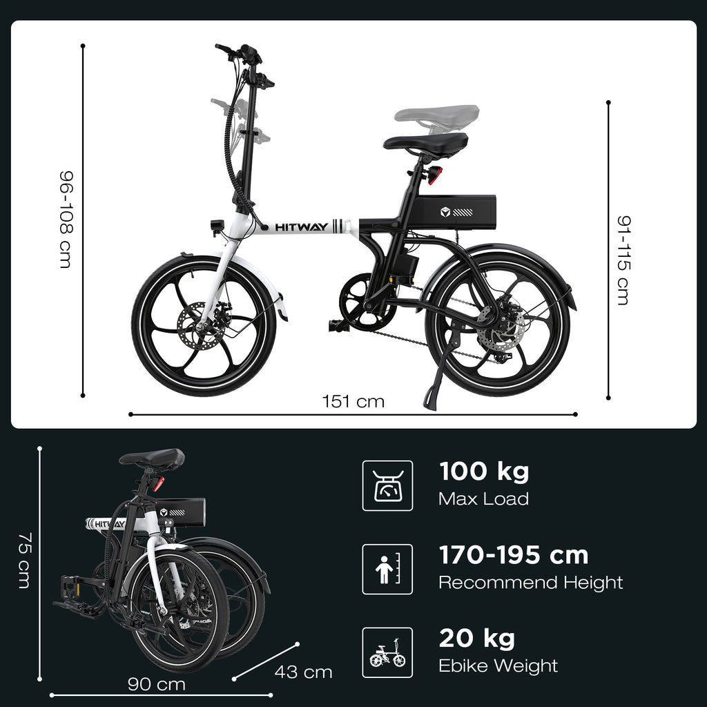 HITWAY BK35S PRO 20" Folding Electric Bike – imagine 7