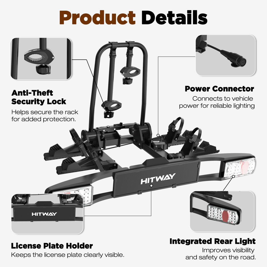 HITWAY Bike Carrier for 2 E-Bikes – imagine 3