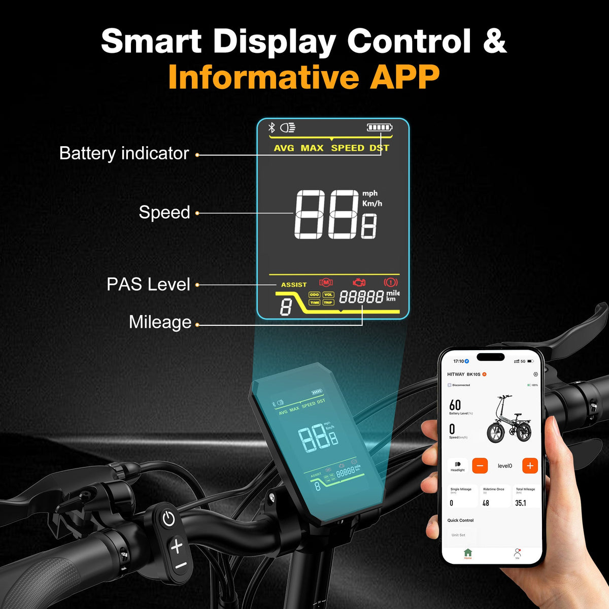 HITWAY BK10S Folding Electric Bike – imagine 4