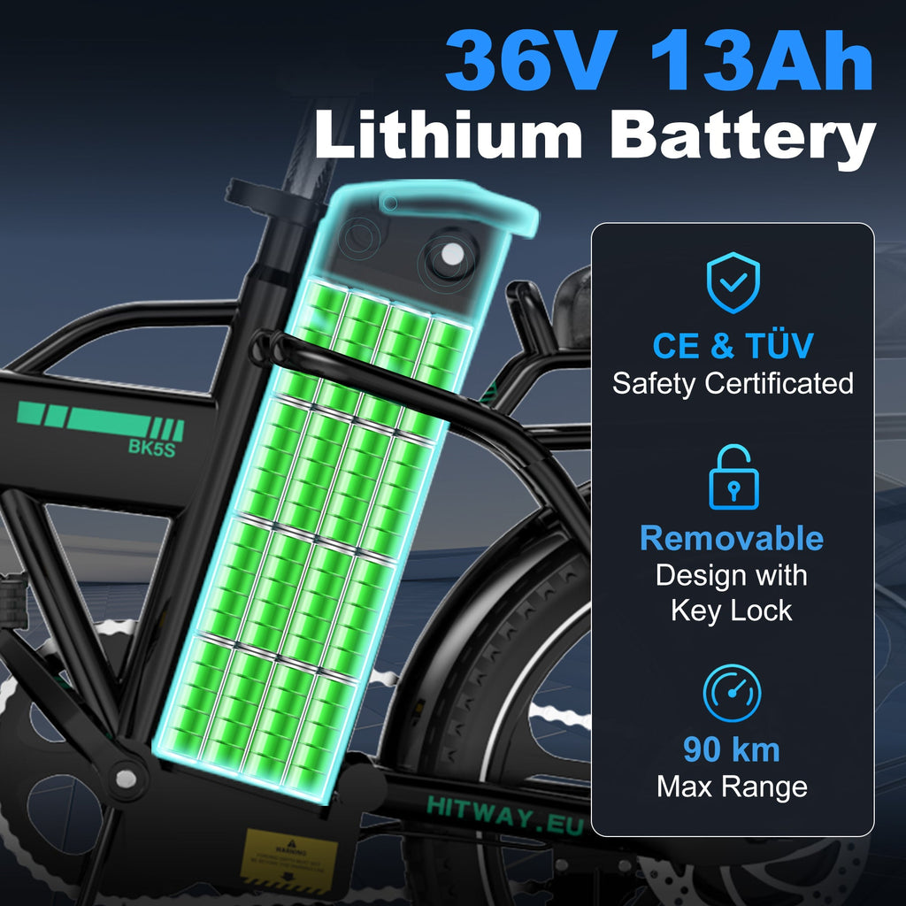 HITWAY BK5SL – detalii bicicletă electrică pliabilă